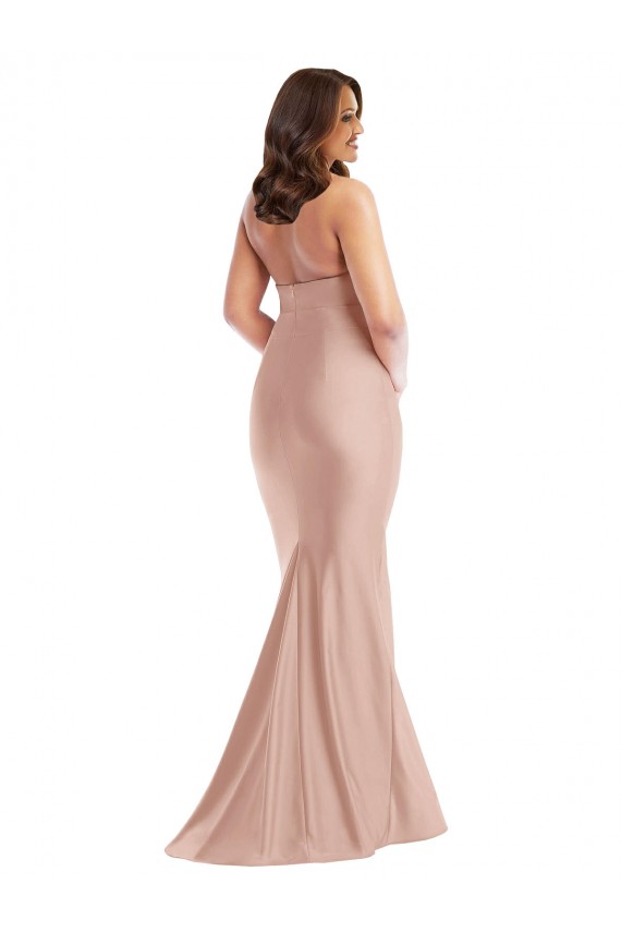 Discount Criss Cross Halter Open Back Formal Silky Satin Mermaid Bridesmaid Dress / Prom Dress