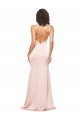 Discount Full Length Ruched Formal Silky Satin Bridesmaid Dress / Prom Dress with Low Back and High Split