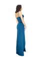Discount Full Length Bustier Style Long Formal Silky Satin Bridesmaid Dress / Prom Dress with Low Back