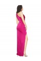 Discount One Shoulder Long Full Length Formal Silky Satin Bridesmaid Dress / Prom Dress with Front Side Split
