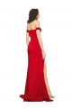 Discount Off the Shoulder Sweetheart Bustier Style Formal Silky Satin Bridesmaid Dress / Prom Dress with Side Split