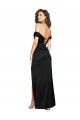 Discount Fitted Sweetheart Neckline Formal Silky Satin Bridesmaid Dress / Prom Dress with Off the Shoulder Sleeves and High Slit