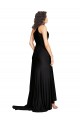 Discount Floor Length One Shoulder Formal Silky Satin Bridesmaid Dress / Prom Dress with Side Slit