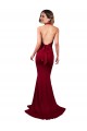 Discount Halter Mermaid Plunge V-Neckline Open Back Bow Tie Formal Spandex Bridesmaid Dress / Prom Dress