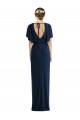 Discount Open Back Short Sleeves Draped Tulip Skirt Maxi Spandex Bridesmaid Dress / Prom Dress