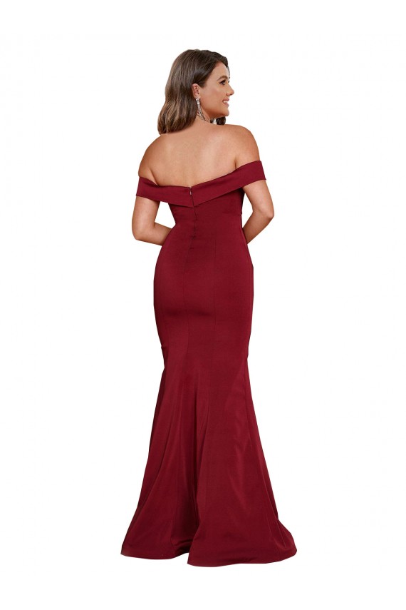 Discount Off Shoulder Sleeves Sweetheart Neckline Long Formal Spandex Bridesmaid Dress / Prom Dress