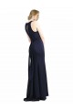 Discount High Neck Sheath Long Crepe Bridesmaid Dress / Prom Dress