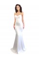 Discount Sweetheart Strapless High Neck Long Formal Crepe Bridesmaid Dress / Prom Dress