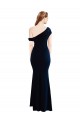 Discount Draped Off the Shoulder Fitted Formal Crepe Bridesmaid Dress / Prom Dress