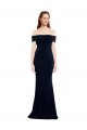 Discount Off the Shoulder Fitted Formal Crepe Bridesmaid Dress / Prom Dress with Back Cut Out