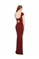 Discount Cap Sleelves Mermaid Formal Crepe Bridesmaid Dress / Prom Dress Keyhole Back