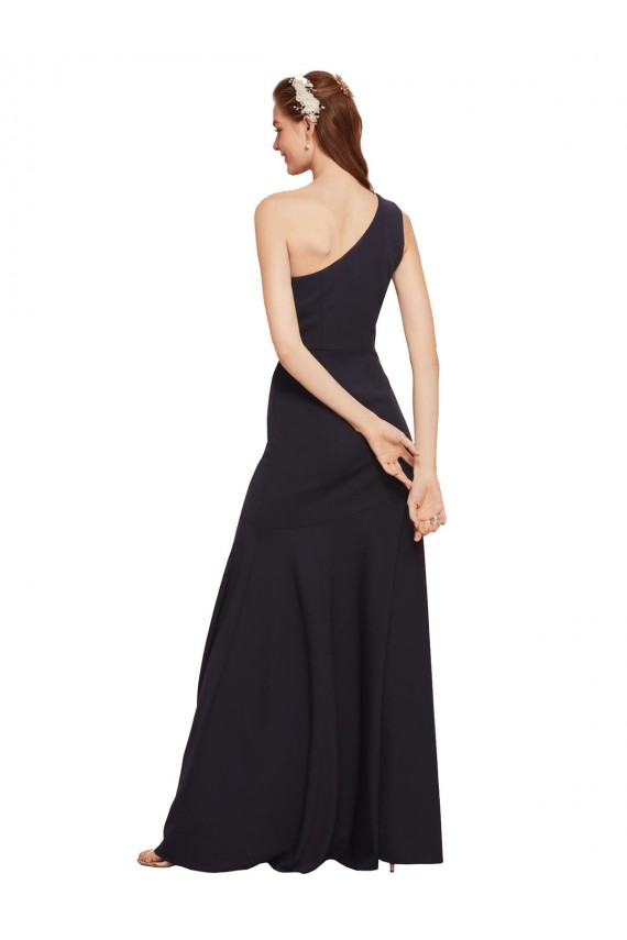 Discount Fit and Flare Formal Crepe Bridesmaid Dress / Prom Dress with One Shoulder