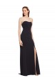 Discount Strapless Bodycon Long Formal Crepe Bridesmaid Dress / Prom Dress with High Slit