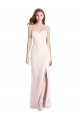 Discount Strapless Crepe Trumpet Bridesmaid Dress / Prom Dress with Front Slit