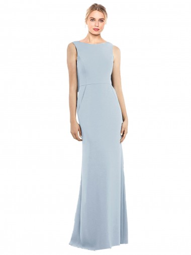 Discount Draped Backless Crepe Bridesmaid Dress / Prom Dress with Pockets