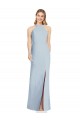 Discount High Neck Backless Formal Crepe Trumpet Bridesmaid Dress