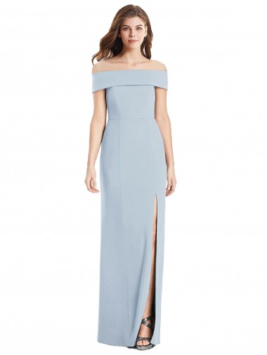 Discount Cuffed Off the Shoulder Long Trumpet Bridesmaid Dress / Prom Dress