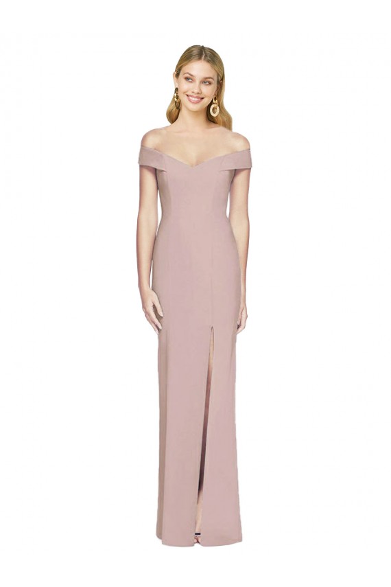 Discount Off the Shoulder Criss Cross Back Trumpet Bridesmaid Dress / Prom Dress