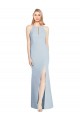 Discount Full Length Sleeveless Halter Bridesmaid Dress / Prom Dress with Keyhole Back