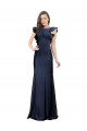 Discount Sleeveless Crepe Bridesmaid Dress / Prom Dress with Cascading Ruffle and Keyhole Back