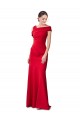 Discount Sleeveless Ruched Formal Crepe Mermaid Bridesmaid Dress / Prom Dress with Off The Shoulder Detail