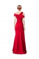 Discount Sleeveless Ruched Formal Crepe Mermaid Bridesmaid Dress / Prom Dress with Off The Shoulder Detail