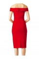 Discount Off the Shoulder Square Neck Cocktail Length Bridesmaid Dress / Prom Homecoming Dress