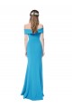 Discount Off the Shoulder Formal Crepe Bridesmaid Dress / Prom Dress with Fitted Silhouette