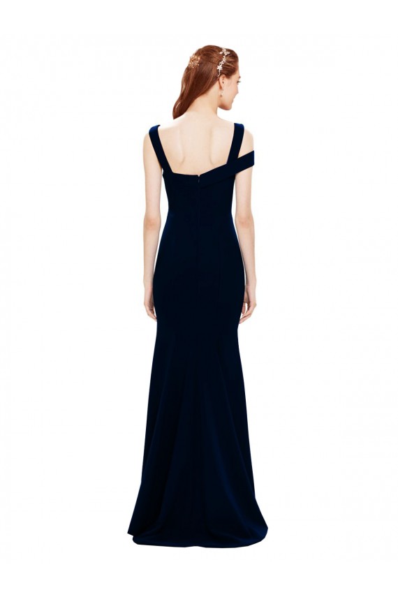 Discount Sleeveless Formal Crepe Mermaid Bridesmaid Dress / Prom Dress with Side Slit