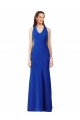 Discount Halter V-Neck Long A-Line Formal Crepe Bridesmaid Dress / Prom Dress