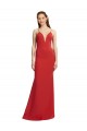 Discount Mermaid Plunging V-Neck Formal Crepe Bridesmaid Dress / Prom Dress with Wide Open Back