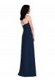 Discount Criss Cross Back Crepe Halter Bridesmaid Dress with Pockets