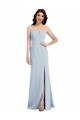 Discount Strapless Notch Crepe Bridesmaid Dress / Prom Dress with Front Slit