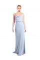 Discount Feminine Cowl Neck Slim Floor Length Stretch Formal Crepe Bridesmaid Dress / Prom Dress