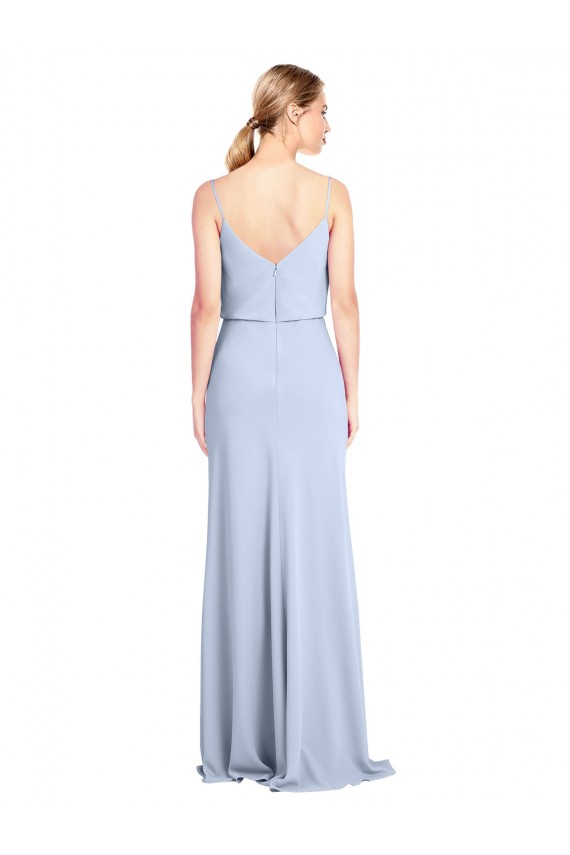 Discount Feminine Cowl Neck Slim Floor Length Stretch Formal Crepe Bridesmaid Dress / Prom Dress