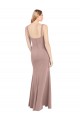 Discount Square Neck Fit and Flare Long Stretch Crepe Bridesmaid Dress / Prom Dress with Side Slit