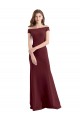 Discount Off the Shoulder Fit and Flare Stretch Crepe Bridesmaid Dress / Prom Dress