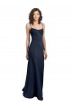 Discount Fit and Flare Scoop Neck Long Sleeveless Stretch Formal Crepe Bridesmaid Dress / Prom Dress