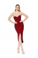 Discount Cocktail Length Sweetheart Mermaid Wrap Formal Crepe Bridesmaid Dress / Prom Dress