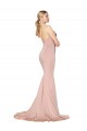 Discount Sweep Train Sweetheart Long Mermaid Formal Crepe Bridesmaid Dress / Prom Dress Low Back