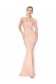 Discount Sweetheart Shirred Neck Long Floor Length Formal Crepe Bridesmaid Dress / Prom Dress