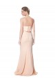 Discount High Neck Strapless Long Formal Crepe Maxi Bridesmaid Dress / Prom Dress with Overlay