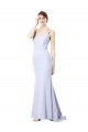 Discount Sweetheart High Neck Sleeveless Formal Crepe Bridesmaid Dress / Prom Dress