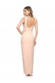 Discount Floor Length Square Neck Long Sheath Formal Crepe Bridesmaid Dress / Prom Dress 