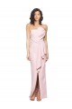 Discount Strapless Long Full Length Ruffles Low Back Formal Crepe Bridesmaid Dress / Prom Dress