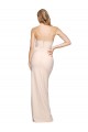 Discount Full Length Low Back Strapless Formal Crepe Bridesmaid Dress / Prom Dress with Thigh High Side Split