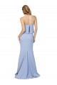 Discount Strapless Full Length Formal Crepe Bridesmaid Dress / Prom Dress with Bodice Overlay