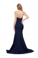Discount Fit and Flare Sweetheart Long Formal Crepe Bridesmaid Dress / Prom Dress with Sweep Train