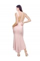 Discount High Neck Low V-Back Cocktail Midi Length Formal Crepe Bridesmaid Dress / Prom Dress