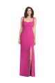 Discount Wide Strap Notch Empire Waist Bridesaid Dress with Front Slit